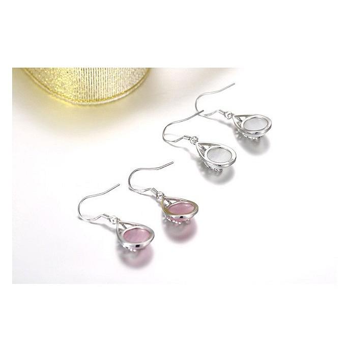 人気商品 アンジェラネットピアス レディース シルバー銀針925 クラリス ロングピアス 揺れる 猫目石 雫モチーフ スクロール 送料無料 Redoriente Net