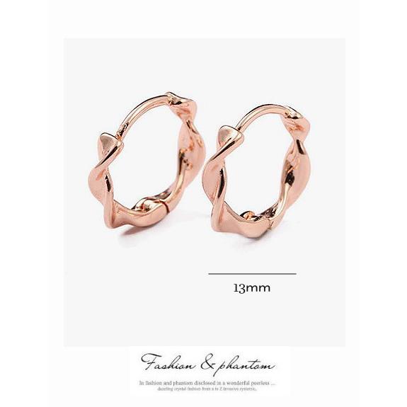 フープピアス アレルギー対応 ピンクゴールド レディース ワンタッチ