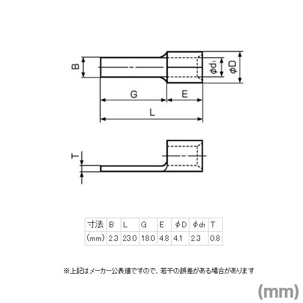 取寄 JST 裸圧着端子 板状端子(AF形) 2-AF2.3A 100個 日本圧着端子製造 (日圧) SN｜angelhamshopjapan｜02