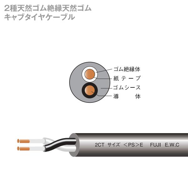 取寄 富士電線 2CT 5.5sq 3芯 600V耐圧 2種ゴムキャブタイヤケーブル (5.5mm 3c) (切り売り 1m〜) CG  :2ct-55-3c:ANGEL HAM SHOP JAPAN 通販 
