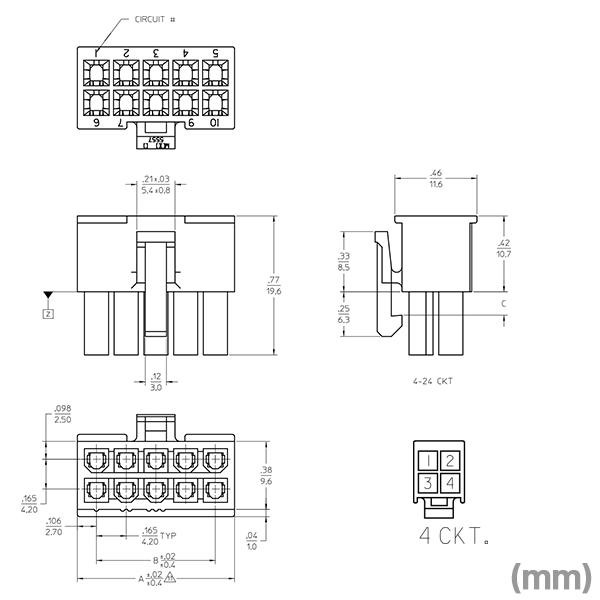 MOLEX(モレックス) 5557-04R 1個 汎用コネクタ 4極 TV : ANGEL HAM