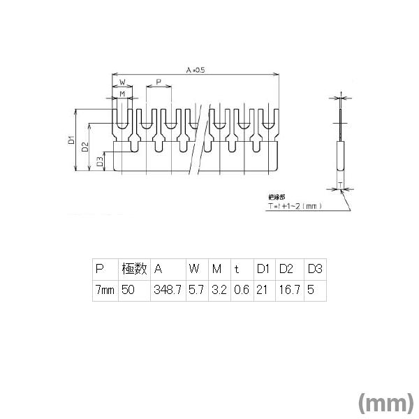 東洋技研(TOGI) BB7A-50 ショートバー (極数:50) (300V,15A) (黒