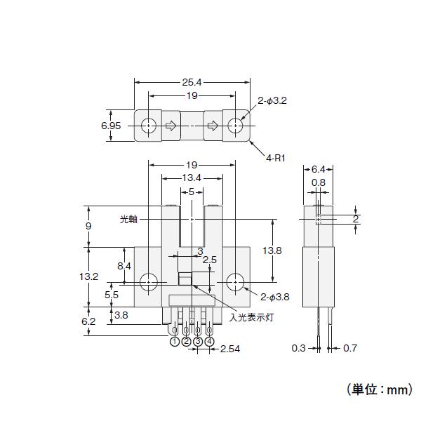 オムロン(OMRON) EE-SX470 薄型コネクタタイプ フォト・マイクロセンサー (入光時ON/点灯) (NPN出力) NN｜angelhamshopjapan｜03