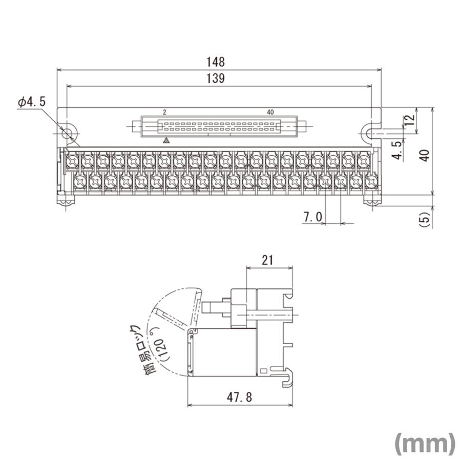 三菱電機エンジニアリング(MEE) FA1-TBS40DAG 絶縁アナログユニット用小形端子台変換ユニット (R60DA8/16-G、Q66DA-G用) NN｜angelhamshopjapan｜02