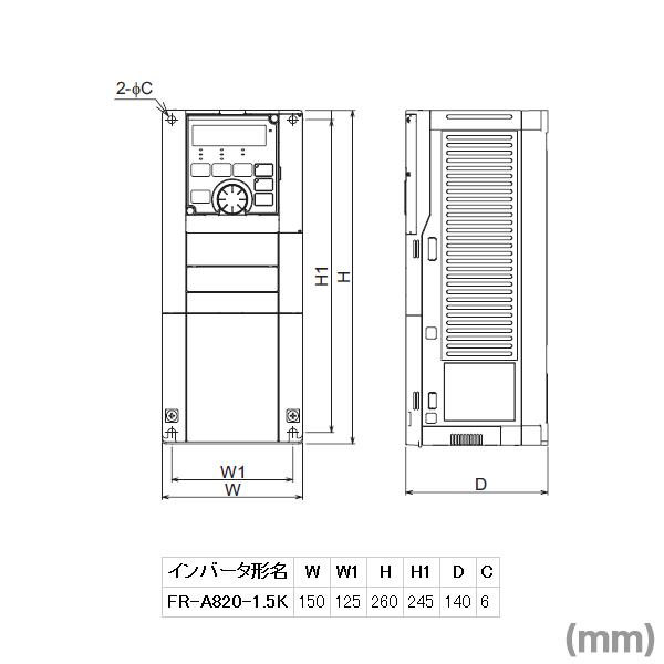 三菱電機（MITSUBISHI ELECTRIC） FR-A820-1.5K-1(旧型番FR-A820-1.5K