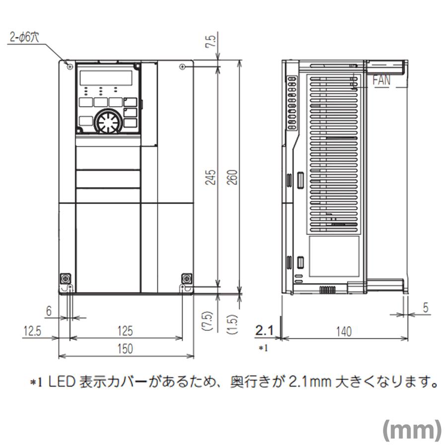 三菱電機 FR-A820-2.2K-1-GF CC-Link IE内蔵インバータ 三相200V (容量
