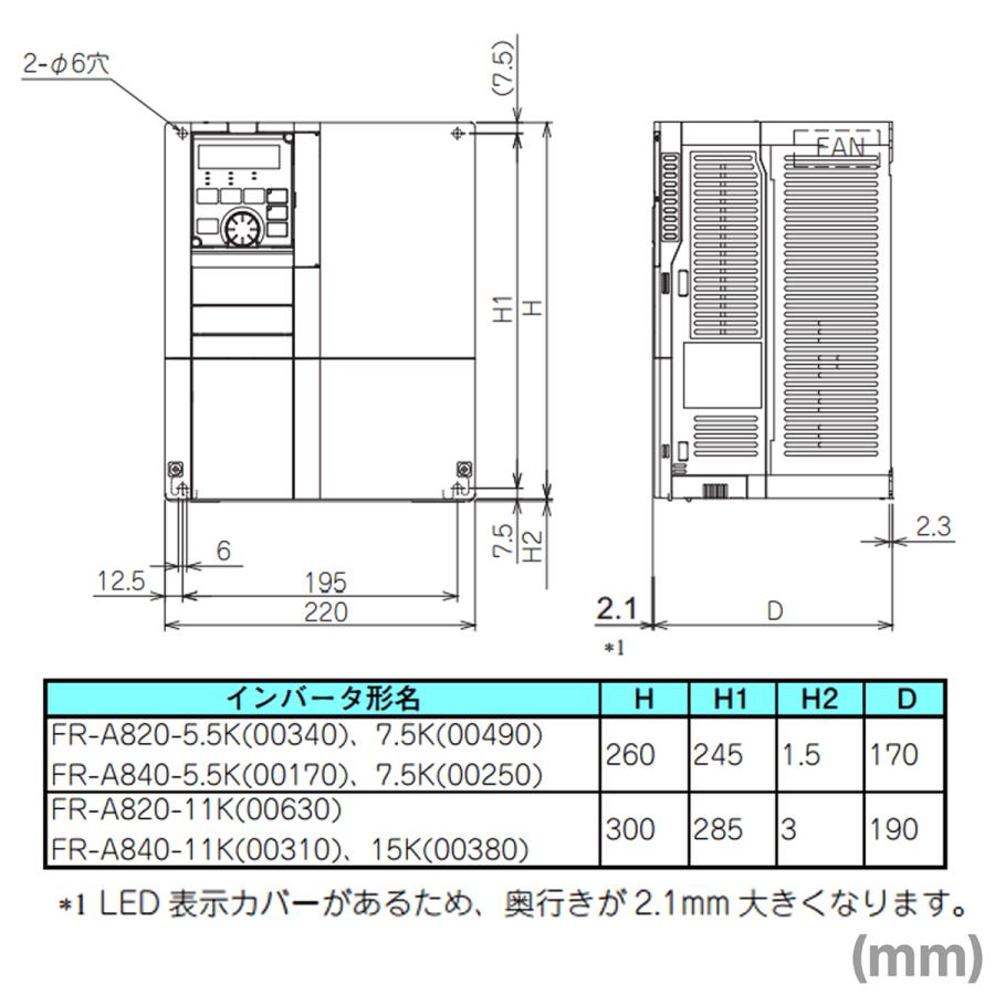 三菱電機 FR-A820-5.5K-1-GF CC-Link IE内蔵インバータ 三相200V 三菱電機 FR-A820-5.5K-1-GF CC-Link IE内蔵インバータ 三相200V
