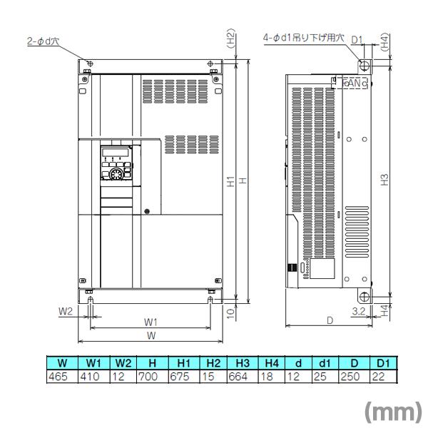 当日OK 三菱電機 FR-A820-55K-1(旧型番:FR-A820-55K) インバータ 三相200V モータ容量55kw NN｜angelhamshopjapan｜02