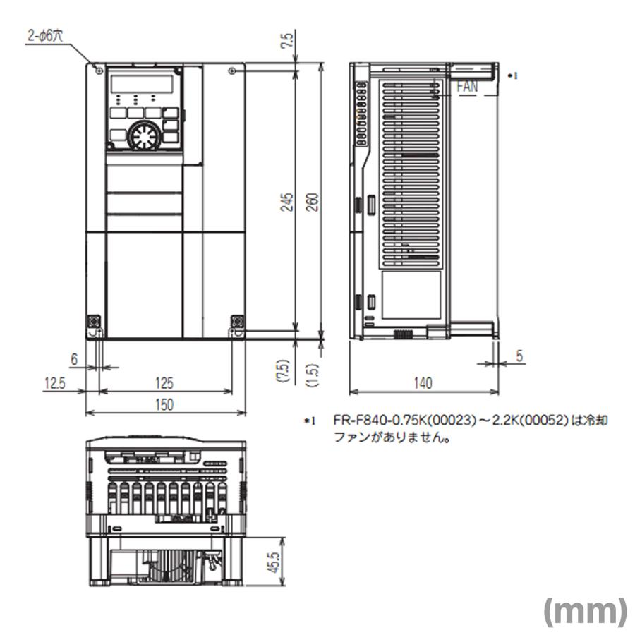 三菱電機 FR-F820-2.2K-1 ファン・ポンプ用インバータ FREQROL-F800シリーズ 三相200V (容量:2.2kW) (FMタイプ) NN｜angelhamshopjapan｜02