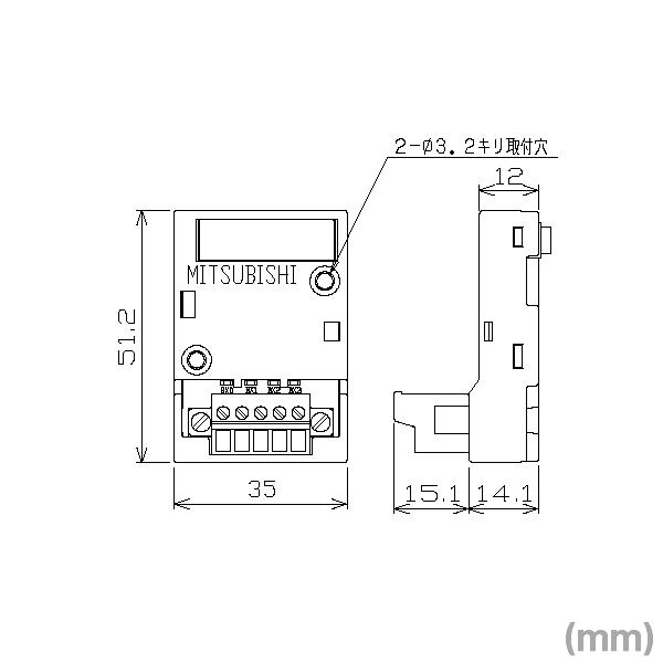 三菱電機 FX3G-4EX-BD 入力増設ボード (入力点数: 4点) (シンク/ソース