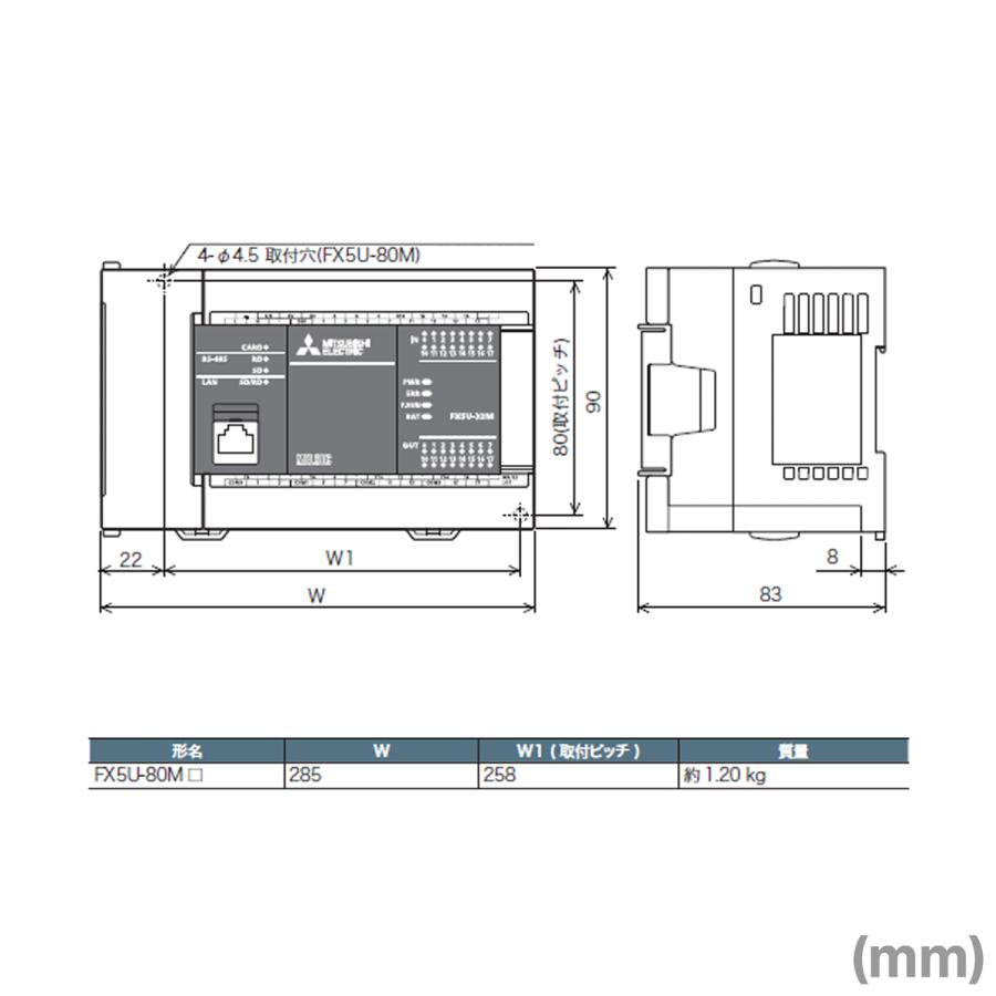 三菱電機 FX5U-80MT/ES CPUユニット (トランジスタ(シンク