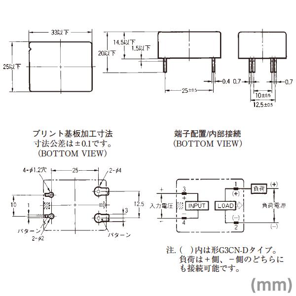 オムロン（OMRON） G3CN-202P DC3-28V 機器内蔵用ソリッドステート 