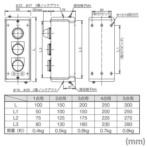 IDEC(アイデック/和泉電機) KGN111Y コントロールボックス KGN形 (取付け穴φ30) (1点用) (ユニット取付穴 有) NN｜angelhamshopjapan｜03