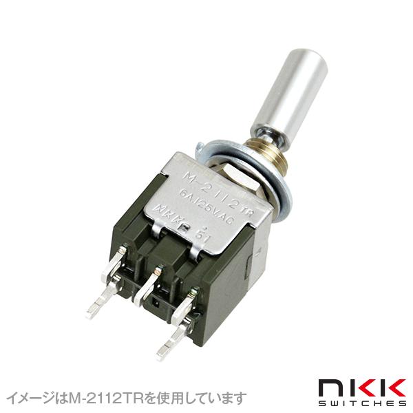 取寄 NKKスイッチズ M-2112TRM LED付照光式トグルスイッチ (ON-ON) (単極双投回路) (はんだ端子) (発光色 赤/緑)  (銀接点) (取付け穴 φ6.5mm) NN