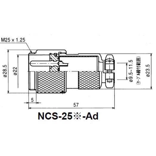 七星科学研究所 NCS-257-AD(NCS257AD) メタルコネクタ 25φ 7極 オス 正芯 メタコン NN｜angelhamshopjapan｜02