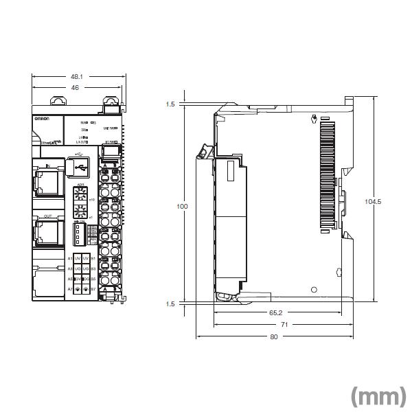 取寄 オムロン(OMRON) NX-ECC201 EtherCAT カプラユニット 消費電力1.45W以下 IO電源最大電流 4A NN｜angelhamshopjapan｜03