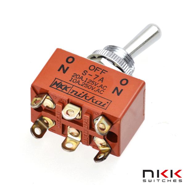 NKKスイッチズ S-7A 小形トグルスイッチ (ON-OFF-ON) (2極双投 NKKスイッチズ S-7A 小形トグルスイッチ (ON-OFF-ON) (2極双投