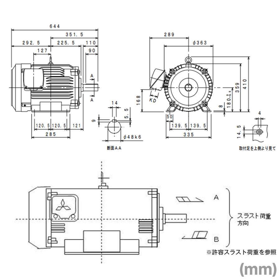 三菱電機 SF-PR 22KW 4P 200V 三相モータ SF-PRシリーズ (出力 三菱電機 SF-PR 22KW 4P 200V 三相モータ SF-PRシリーズ (出力