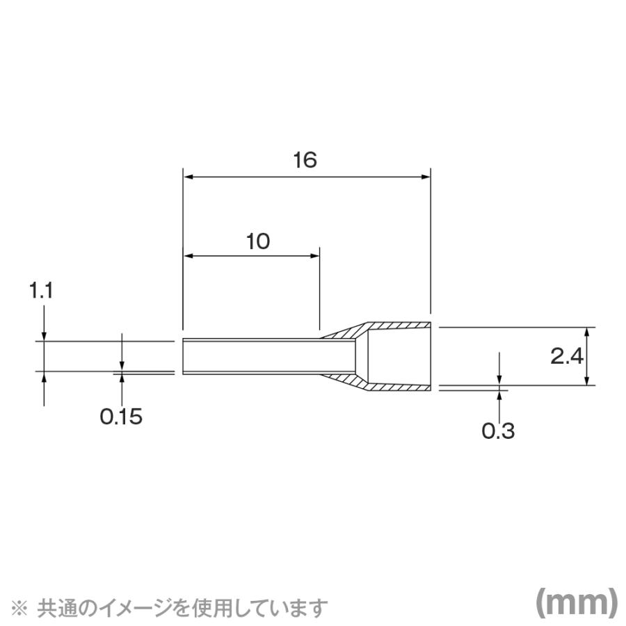 東洋技研(TOGI) TA0.5-10WH フェルール 棒端子 100個 TAシリーズ DINに基づく絶縁スリーブ付き 白 SN｜angelhamshopjapan｜03