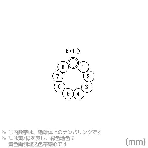 太陽ケーブルテック TTC-NE (Y/G) 0.75sq 8芯+1 600V耐圧 耐熱柔軟性 