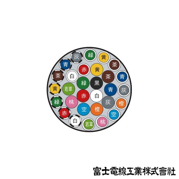 富士電線工業 VCT 0.75sq×30芯 600V耐圧ケーブル (0.75mm 30C 30