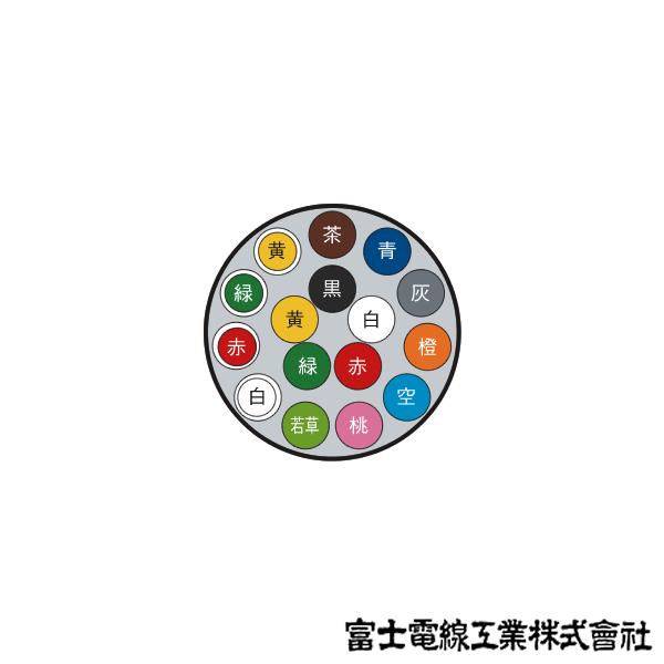 富士電線工業 VCTF 0.75sq×16芯 ビニルキャブタイヤコード (丸型 富士電線工業 VCTF 0.75sq×16芯 ビニルキャブタイヤコード (丸型