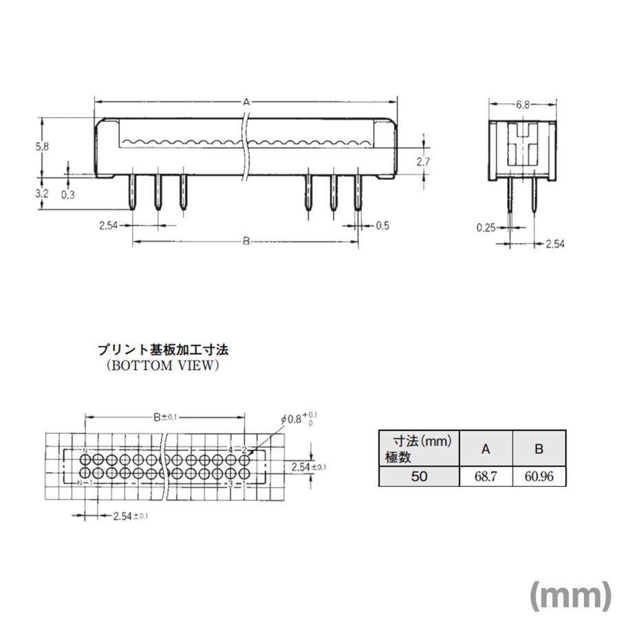 取寄 オムロン(OMRON) XG2A-5001 形XG2A フラットケーブルコネクタ 50極 (2列PCBタイプ 標準端子配列) (50個入) NN｜angelhamshopjapan｜02