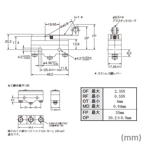 オムロン オムロン(OMRON) Z-15GM2-B マイクロスイッチZシリーズ オムロン オムロン(OMRON) Z-15GM2-B マイクロスイッチZシリーズ
