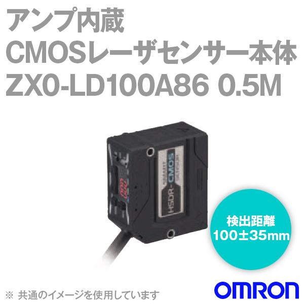 取寄 オムロン(OMRON) ZX0-LD100A86 0.5M アンプ内蔵CMOSレーザセンサー本体 (コネクタ中継タイプ/0.5mm) NN