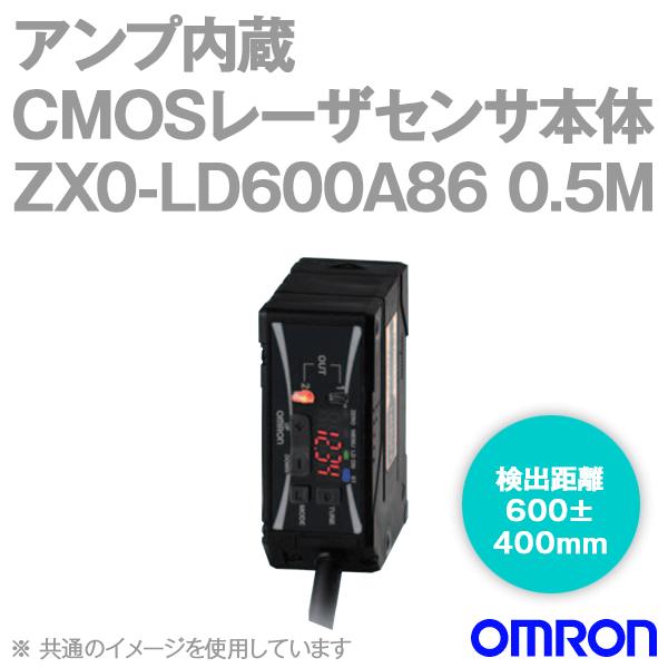 取寄 オムロン(OMRON) ZX0-LD600A86 0.5M アンプ内蔵CMOSレーザセンサー本体 (コネクタ中継タイプ/0.5m) NN