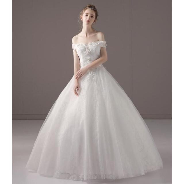 オフショルダー 今季の人気作 ロングドレス ウェディングドレス ウエディングドレス Aライン レース 刺繍 編み上げタイプ S Xlサイズ Hslg645 Hslg645 アンジェリア 通販 Yahoo ショッピング