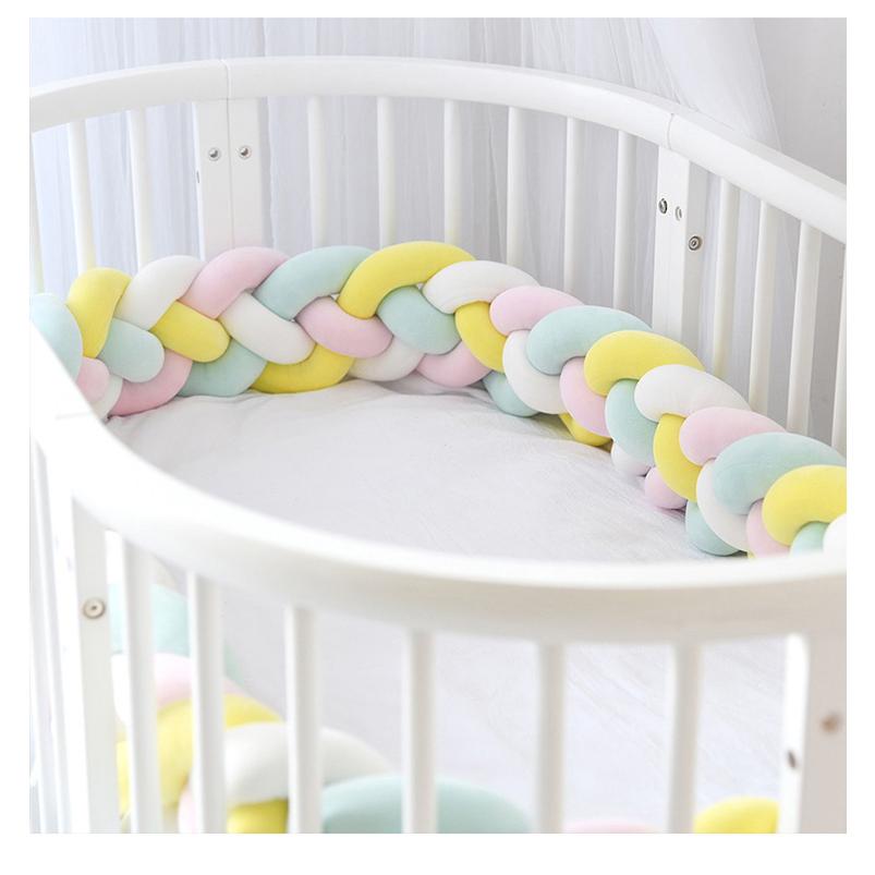 寝返り防止クッション 4本編み ベッドガード ノットクッション ベビー 赤ちゃん クッション ベッドサイド ベッドバンパー サイドガード 卓越