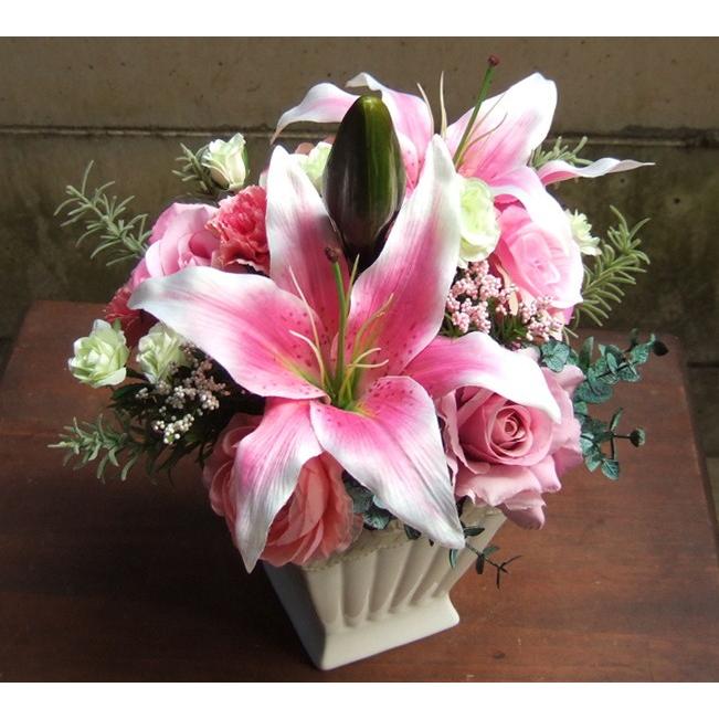 光触媒 アートフラワー 造花 フラワーアレンジ 629 リリー 誕生日 記念日 母の日 ギフト