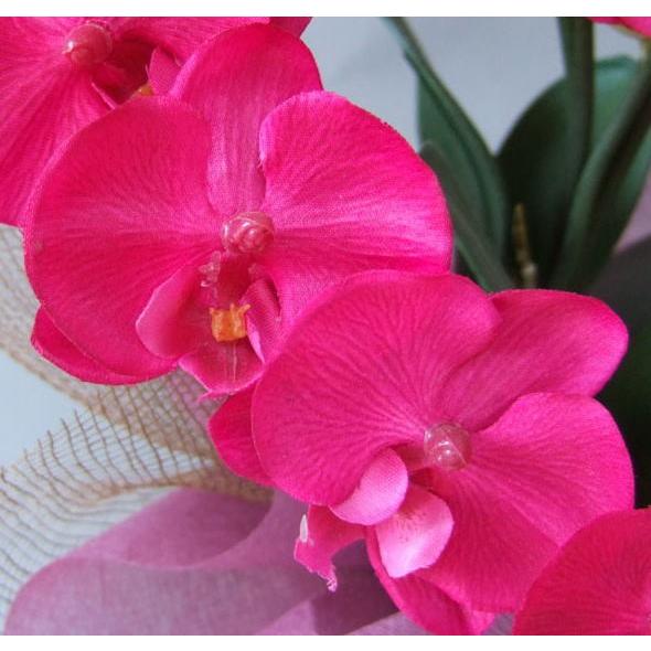 光触媒 アートフラワー 造花 ハート 胡蝶蘭 ミニ 赤 開店祝い 母の日