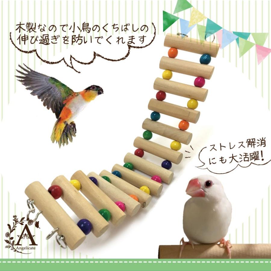 インコ 小鳥 おもちゃ 知育 グッズ ブランコ はしご 2点セット