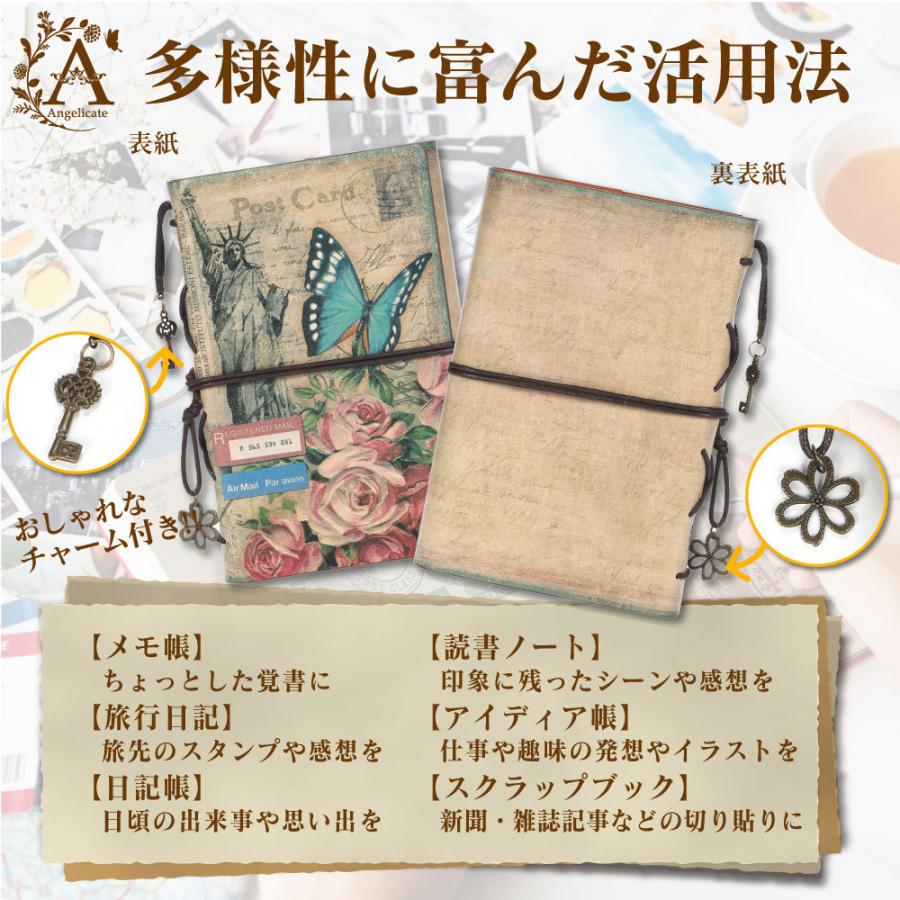 日記帳 アンティーク 手帳 ノート メモ帳 PUレザー A6 : yf-hiss-1imp 