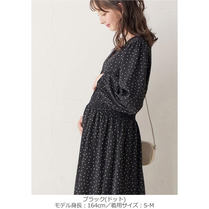 ANGELIEBE 授乳服 線画 花柄 ドット マタニティ 服 ウエスト ANGELIEBE 授乳服 線画 花柄 ドット マタニティ 服 ウエスト