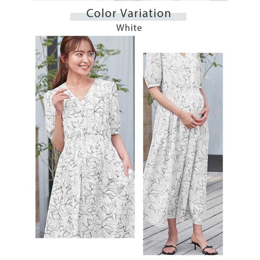 ANGELIEBE（エンジェリーベ） マタニティ ワンピース 花柄 ウエスト