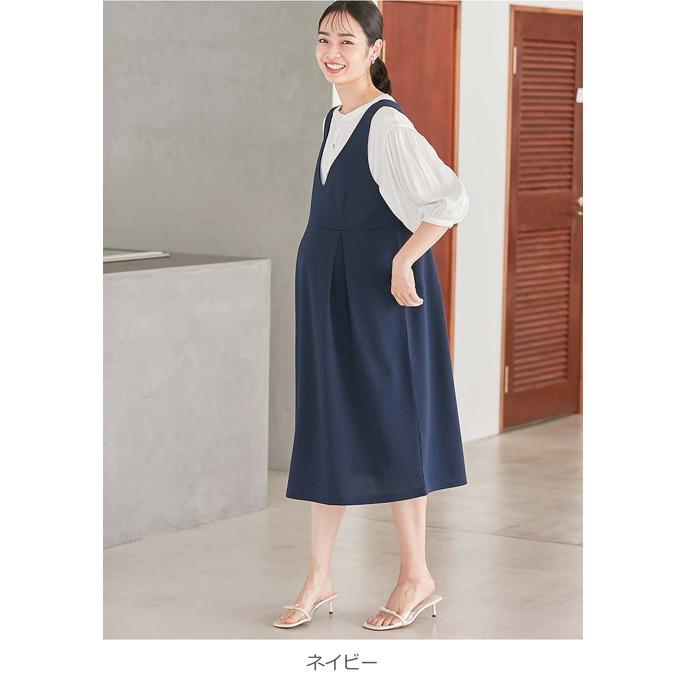 マタニティ ワンピース オフィス ジャンパースカート ジャンスカ