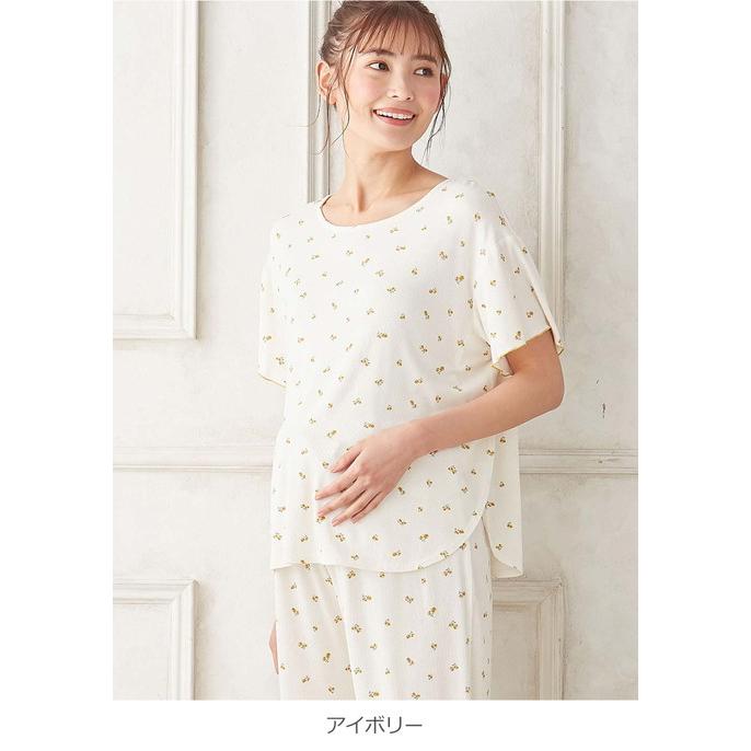 マタニティ パジャマ 半袖 授乳服 抗菌 防臭 ローズマダム 小花柄