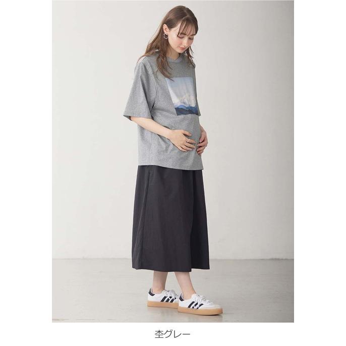 マタニティ トップス 半袖 授乳服 綿 Ｔシャツ イラストプリント カシュクール 妊婦服 仕事服 通勤 オフィス キレイめ 無地 ママ｜angeliebe｜18