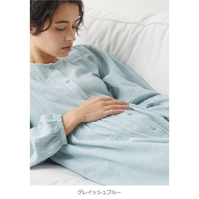 マタニティ ベビー パジャマ 長袖 親子コーデセット Wガーゼ ぷくぷく 裾ティアード 3WAYワンピ レギンス 2wayオール リンクコーデ エンジェリーベの画像