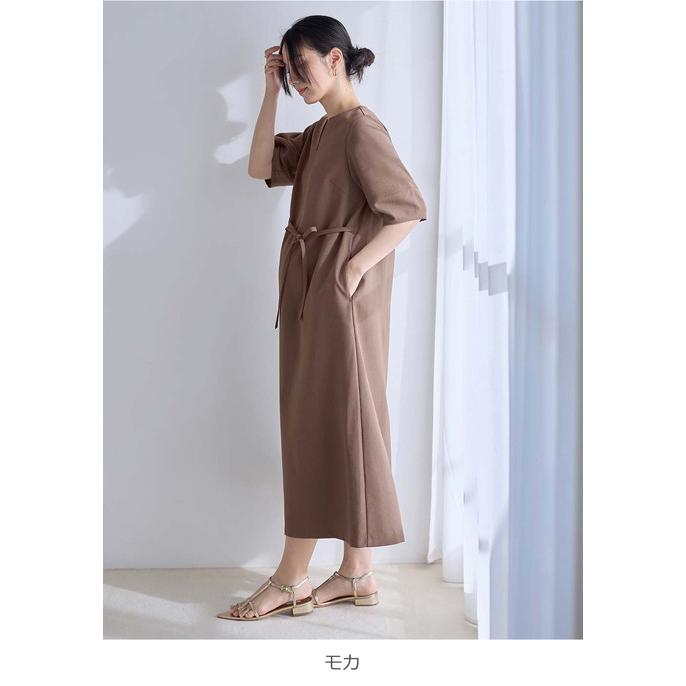 マタニティワンピース ランタンスリーブ 五分袖 産前産後 Rosemadame 紫外線対策 エンジェリーベの画像