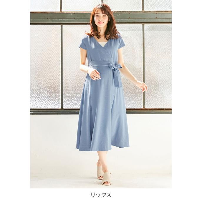 SALE 授乳服 マタニティ ワンピース 授乳しやすい カシュクールワンピース 産前 産後 妊婦服 マタニティー マタニティワンピース 春 夏｜angeliebe｜14