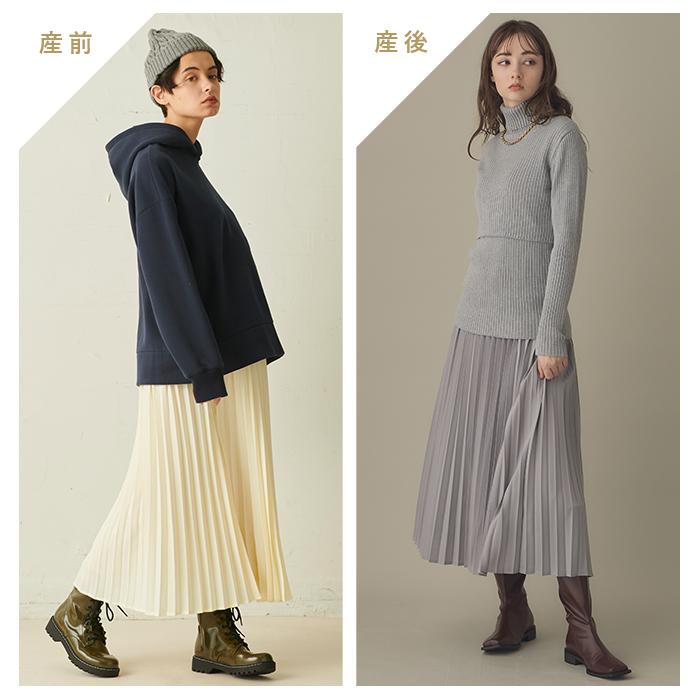 ANGELIEBE マタニティ スカート 産前産後対応 アコーディオン ANGELIEBE マタニティ スカート 産前産後対応 アコーディオン