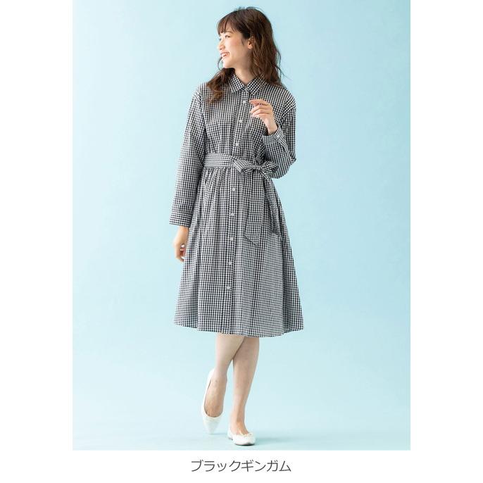 SALE 授乳服 マタニティ 服 ワンピース 授乳しやすい コットン先染めギンガム／ストライプワンピース 産前 産後 妊婦服 マタニティワンピース｜angeliebe｜08