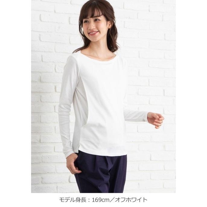 授乳服 マタニティ 服 トップス 授乳口付 綿混やわらかフライス ボートネック Tシャツ ウェア ウエア 産前 産後 妊婦服 マタニティー｜angeliebe｜06