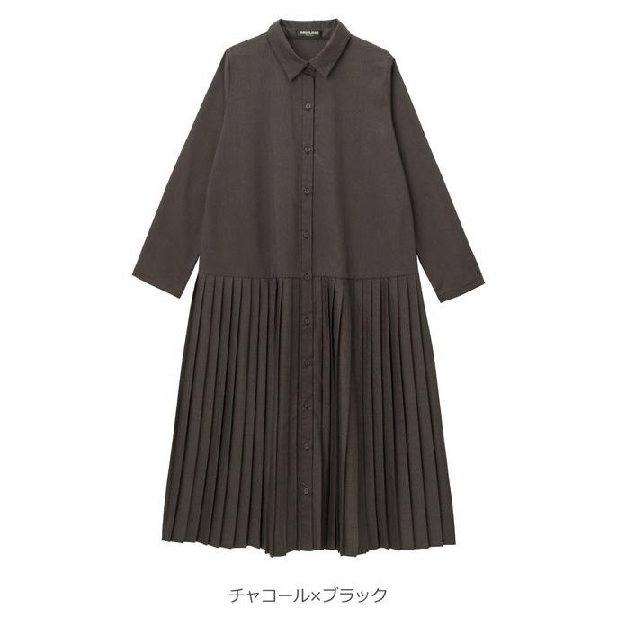 授乳服 マタニティ 服 ワンピース 授乳しやすい グレンチェック裾プリーツシャツワンピース 長袖 妊婦服 マタニティー マタニティワンピース｜angeliebe｜14