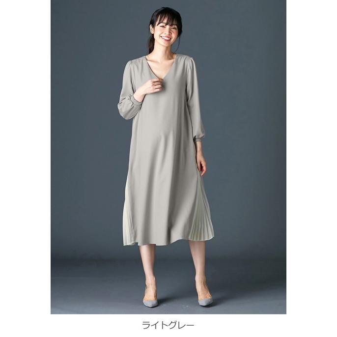 授乳服 マタニティ 服 ワンピース 授乳口付 サイドプリーツワンピース 産前 産後 妊婦服 マタニティー マタニティワンピース|ANGELIEBE |12