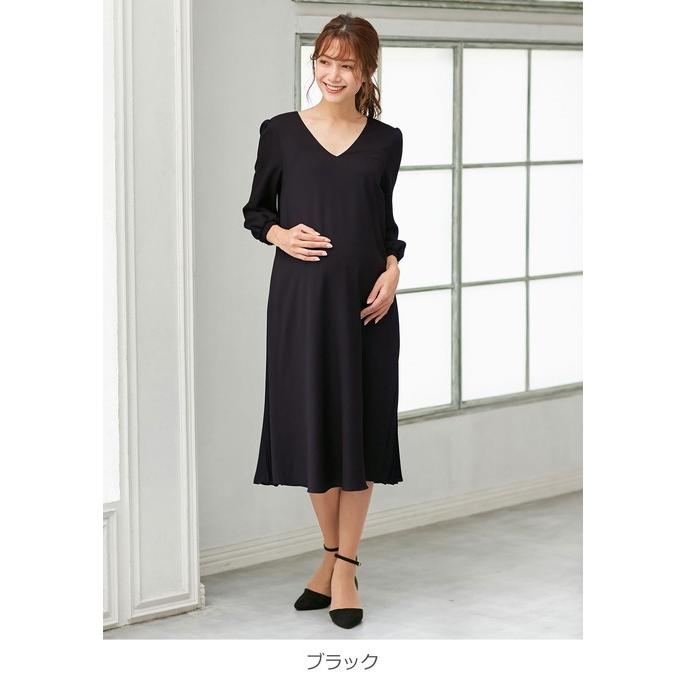 授乳服 マタニティ 服 ワンピース 授乳口付 サイドプリーツワンピース 産前 産後 妊婦服 マタニティー マタニティワンピース|ANGELIEBE |14